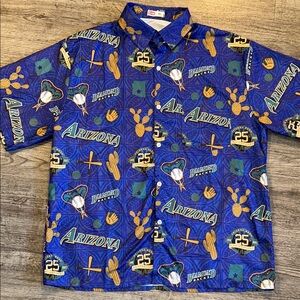 Budweiser Arizona Diamondbacks 25th Anniversary Button Shirt XL MLB Blue